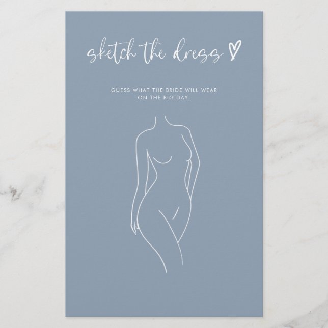 Dusty Blue Sketch Möhippa Game (Framsida)