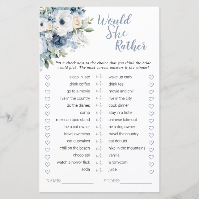 Dusty Blue skulle hon hellre Möhippa spel (Framsida)