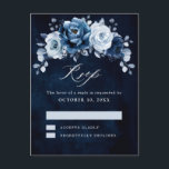 Dusty Blue Slate Mörk Navy Blommigt Botaniskt OSA  Vykort<br><div class="desc">Elegant Dusty blue/Navy Tema OSA postcard med elegant bouquet av Dusty blue,  Navy,  slate ro-blommor buds and blue eucalyptus lövs. Kontakta mig om du behöver hjälp med anpassning eller om du behöver någon annan produkt med den här designen.</div>