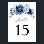 Dusty Blue Slate Navy Blommigt Botanical Bröllop Bordsnummer<br><div class="desc">Elegant Dusty blue/Navy Tema bröllop bordsnummer med elegant bouquet av Dusty blue,  Navy,  slate ro-blommor buds and blue eucalyptus lövs. Kontakta mig om du behöver hjälp med anpassning eller om du behöver någon annan produkt med den här designen.</div>