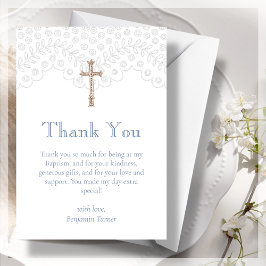 Dusty Blue Snöre | Baptism - tackkort Tack Kort