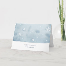 Dusty Blue Snowflake Helgdag Card Inbjudan