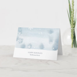 Dusty Blue Snowflake Helgdag Card Inbjudan