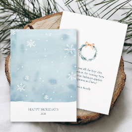 Dusty Blue Snowflake Helgdag Card Inbjudningar
