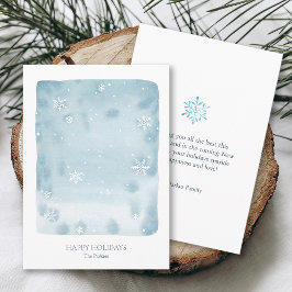 Dusty Blue Snowflake Helgdag Card Inbjudningar