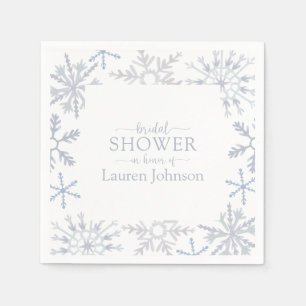 Dusty Blue Snowflake Winter Modern Möhippa Pappersservett