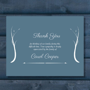 Dusty Blue Sober Funeral Tackkort Card Tack Kort