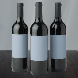 Dusty Blue Solid Färg Vinflaska Etikett