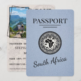 Dusty Blue South Afrika Passport Spara Datumet