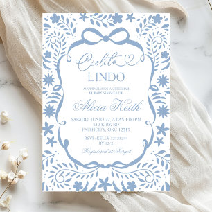 Dusty Blue Spansk Baby Shower Cielito Lindo  Inbjudningar