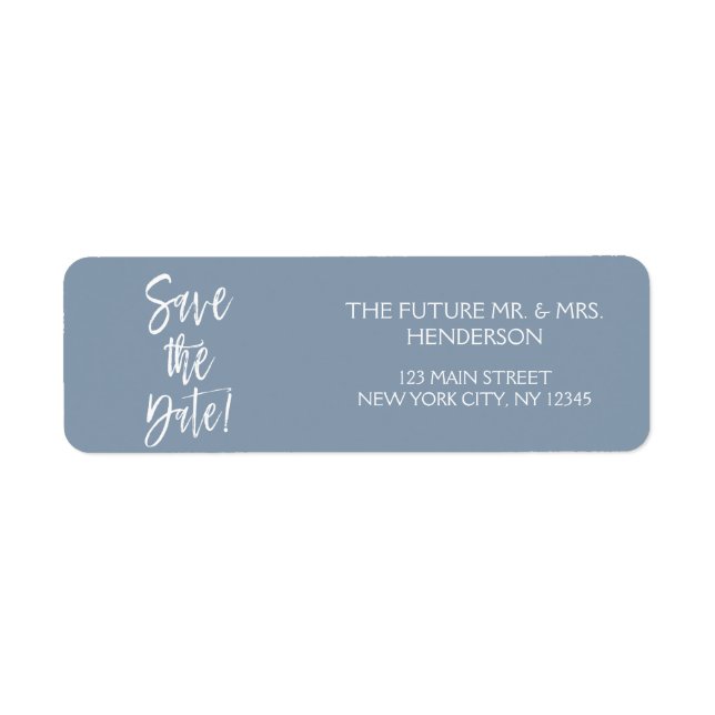 Dusty Blue - Spara Returadressen Datum Returadress Etikett (Framsidan)