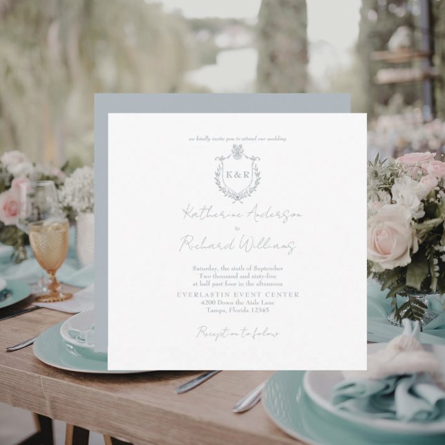 Dusty Blue Square Elegant Wedding  (Skapare uppladdad)