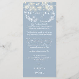 Dusty Blue String Ljus Tack Place Card Meny