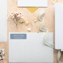 Dusty Blue Stylized Namn Bröllop Returadress