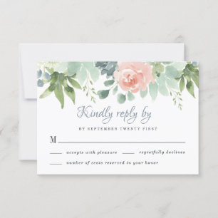 Dusty Blue  Succulage Blommigt Garden Wedding OSA Kort