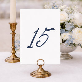 Dusty Blue Table 15 – French Stripe Wedding Inbjudningar
