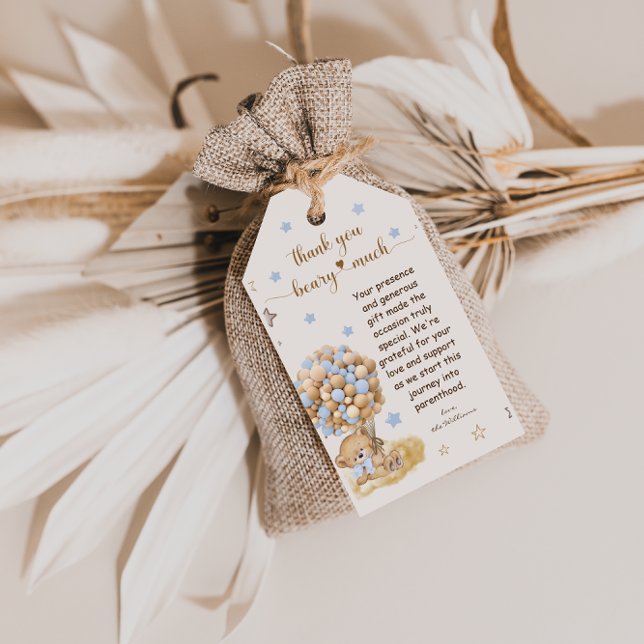 Dusty Blue Tack Beary Mycket Presentetikett (Skapare uppladdad)