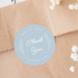 Dusty Blue Tack Wedding Favor Sticker Runt Klistermärke