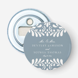 Dusty Blue Talavera Spain Fiesta Wedding Favors Flasköppnare