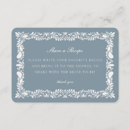 Dusty Blue Talavera Tile  en Recept Insert Tilläggskort