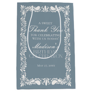 Dusty Blue Talavera Tile Fiesta Birthday Favors