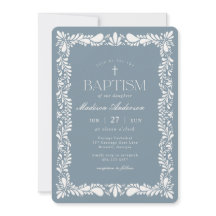 Dusty Blue Talavera Tile Fiesta Boy Baptism