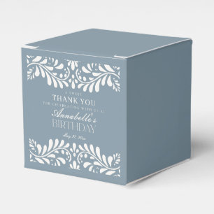 Dusty Blue Talavera Tile Stil Fiesta Birthday Presentaskar