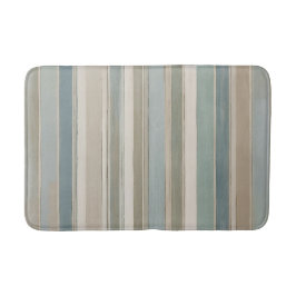 Dusty Blue Teal Sage Beige Rand Badrumsmatta