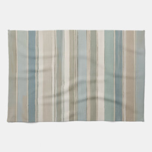 Dusty Blue Teal Sage Beige Rand Kökshandduk