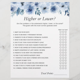 Dusty Blue the Number Challenge Baby Shower Game Reklamblad