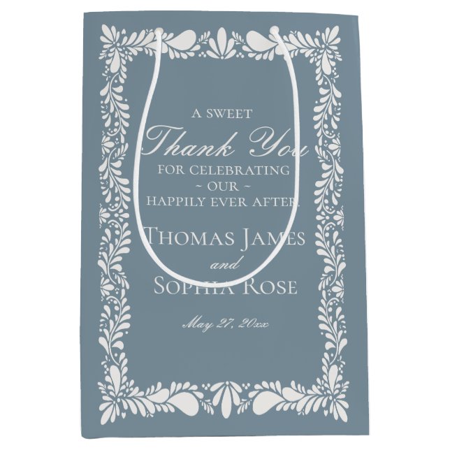 Dusty Blue Tile Talavera Fiesta Wedding Favors (Framsidan)
