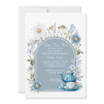 Dusty Blue Time for Tea Baby Shower