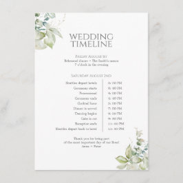 Dusty Blue Timeline-kort | Elegant Vår Blommigt Tilläggskort