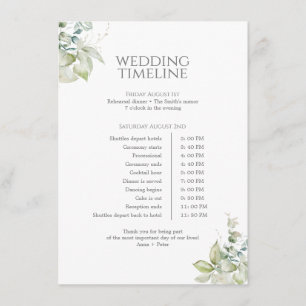 Dusty Blue Timeline-kort Elegant Vår Blommigt Tilläggskort