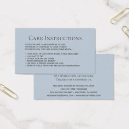 Dusty Blue Tvättande vårdklädförpackningar Visitkort