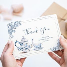 Dusty Blue Victorian Garden Möhippa Tea Tack Kort