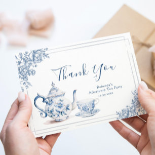 Dusty Blue Victorian Garden Möhippa Tea Tack Kort