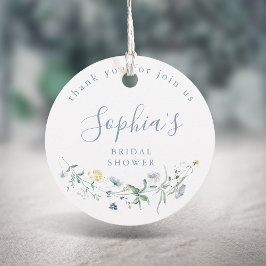 Dusty Blue Vildblomma Rustik Boho Bröllopsfest  Gåvor Etiketter