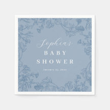 Dusty Blue Vintage Blommig Babykalas