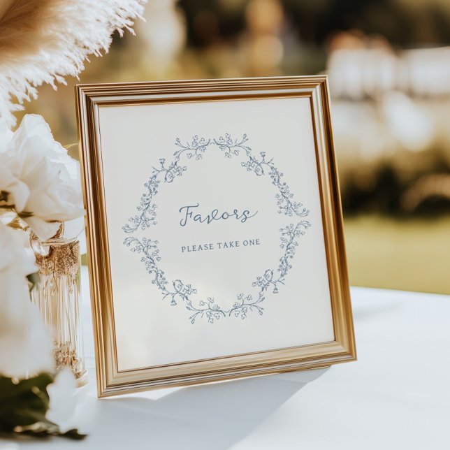 Dusty Blue Vintage Chinoiserie Favors Poster (Skapare uppladdad)