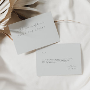 Dusty Blue Walk Me Down Aisle Frieri Card Inbjudningar