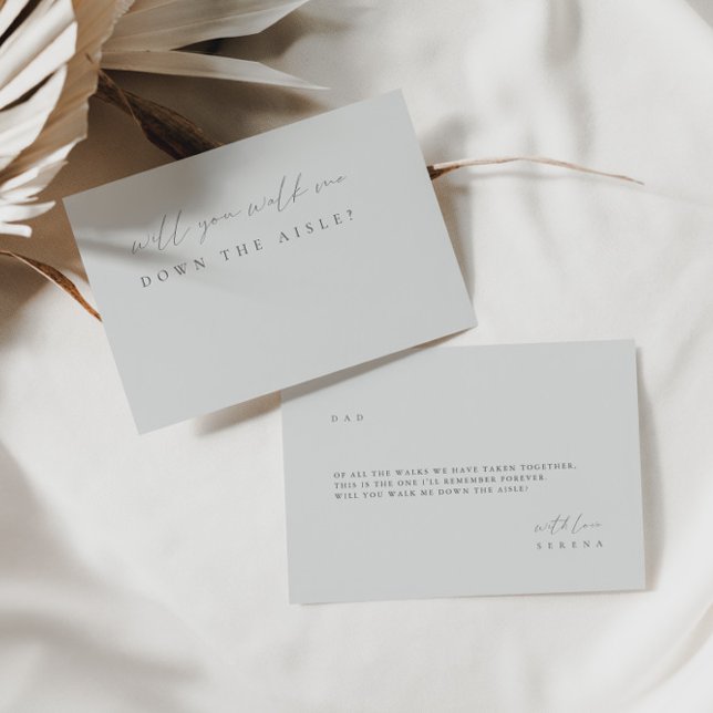 Dusty Blue Walk Me Down Aisle Frieri Card Inbjudningar (Skapare uppladdad)