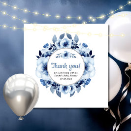 Dusty Blue Watercolor Baby Shower Tack Kort