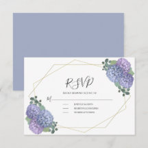 Dusty Blue Watercolor Blommigt Geometric Bröllop