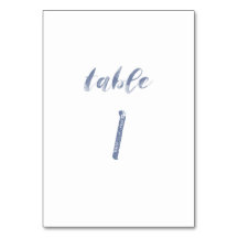 Dusty Blue Watercolor-Bordsnummer