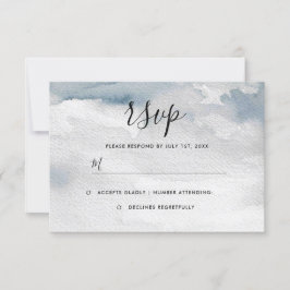 Dusty Blue Watercolor Bröllop OSA Card