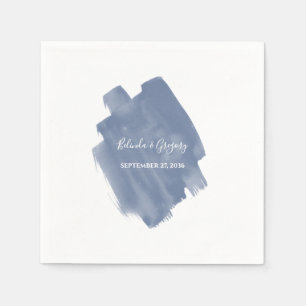 Dusty Blue Watercolor Bröllop Pappersservett
