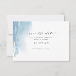 Dusty Blue Watercolor Photo Save Date