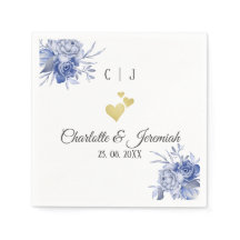 Dusty Blue Watercolor Succulent Blommigt Bröllop