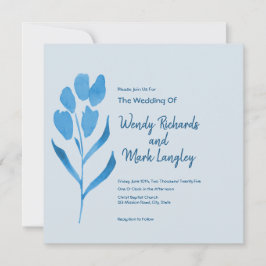 Dusty Blue Watercolor Wedding-inbjudan Inbjudningar